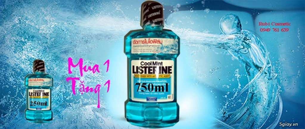 Nước súc miệng Listerine tinh chất Bạc Hà