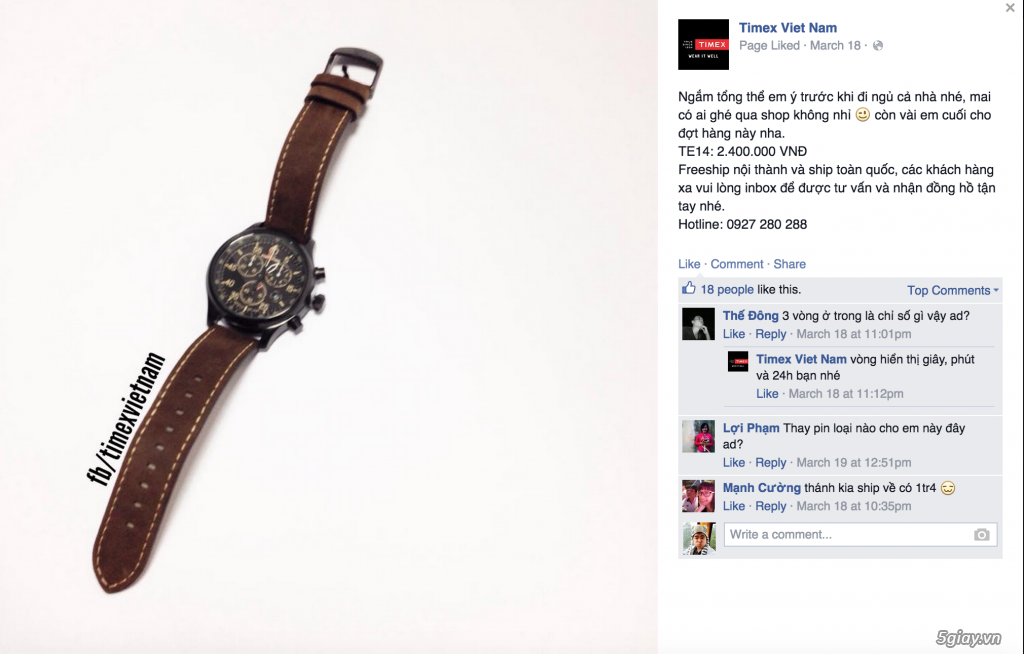 [2nd]Cần bán 1 đồng hồ Timex Expedition TE14 mới 90% giá siêu rẻ - 1