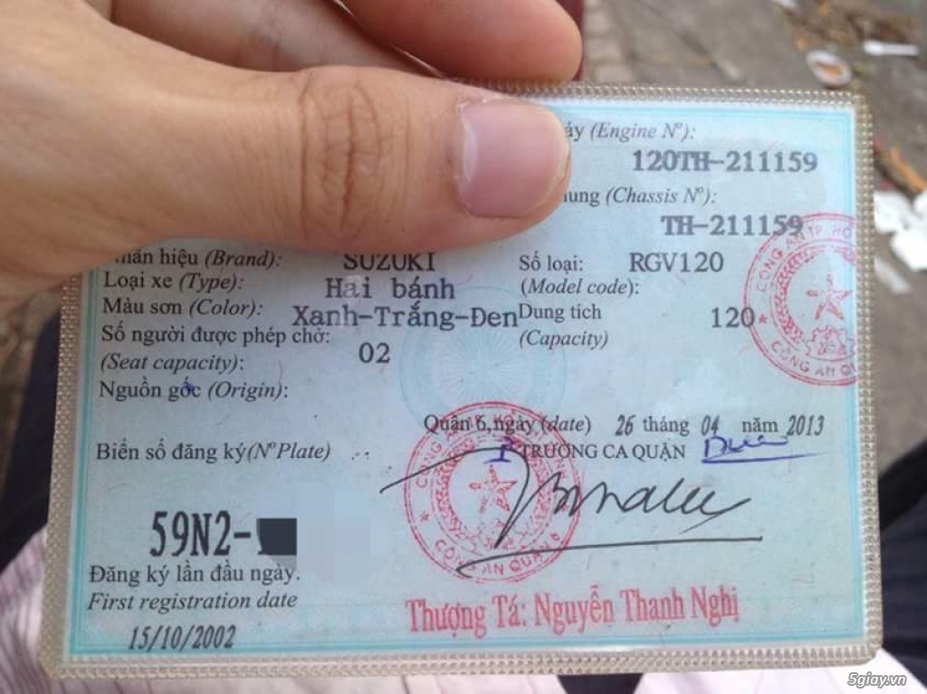 Rgv 120 giá 6xtr, Sang Tên Trong Ngày
