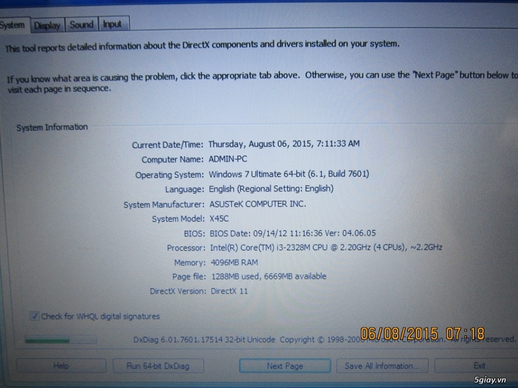 Bán Laptop Asus X45C zin 100%,mới 98% R4G core i3 2328M HDD500 - 4