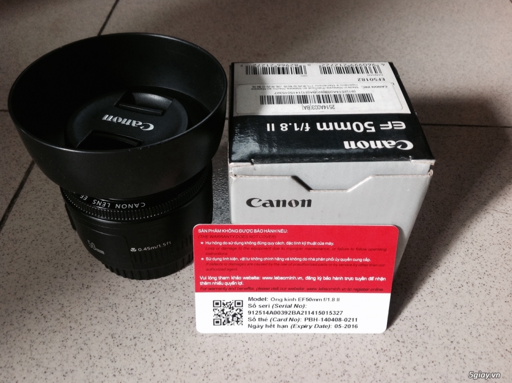Canon 50mm f/1.8 - Còn bảo hành đến 5/2016 LBM