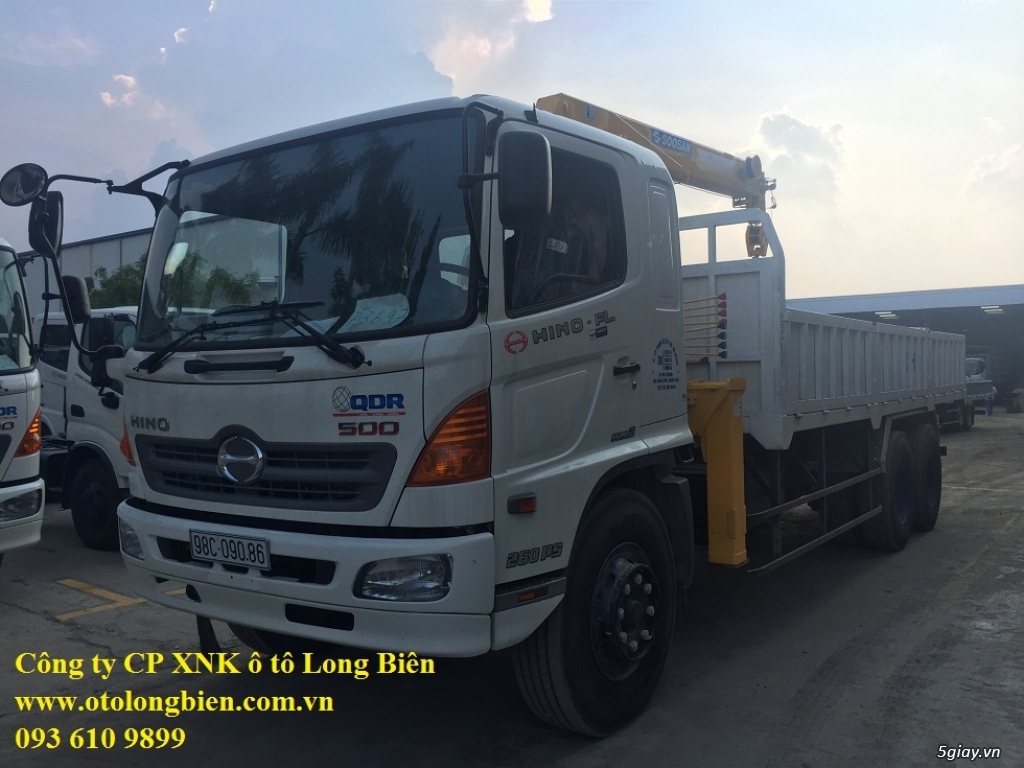 Xe tải hino gắn cẩu tự hành 3 tấn, 5 tấn, 7 tấn Soosan, tanado, Kanglim, Unic tại Long Biên, Hà Nội - 2