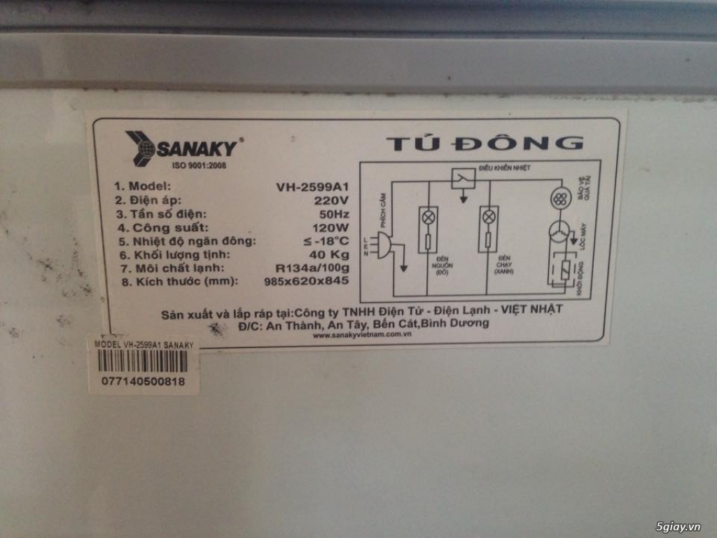 Bán tủ đông 1 ngăn Sanaky VH-2599A1