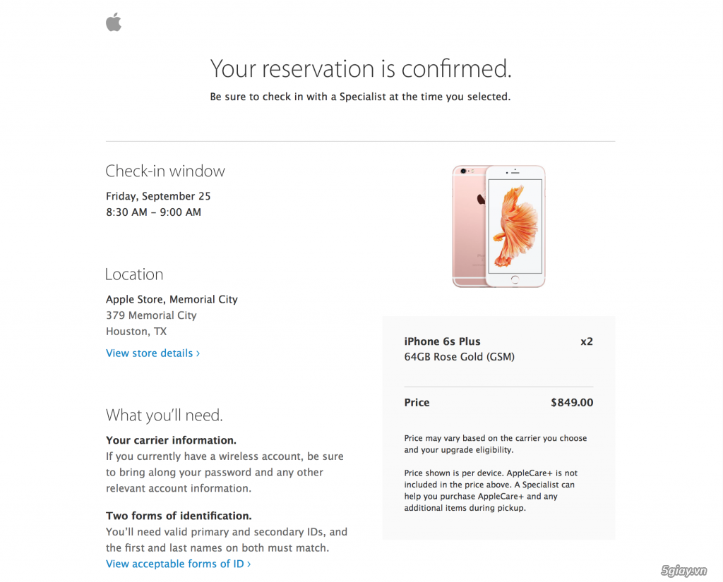 [HOT] IPhone 6S PLUS 64GB ROSE GOLD