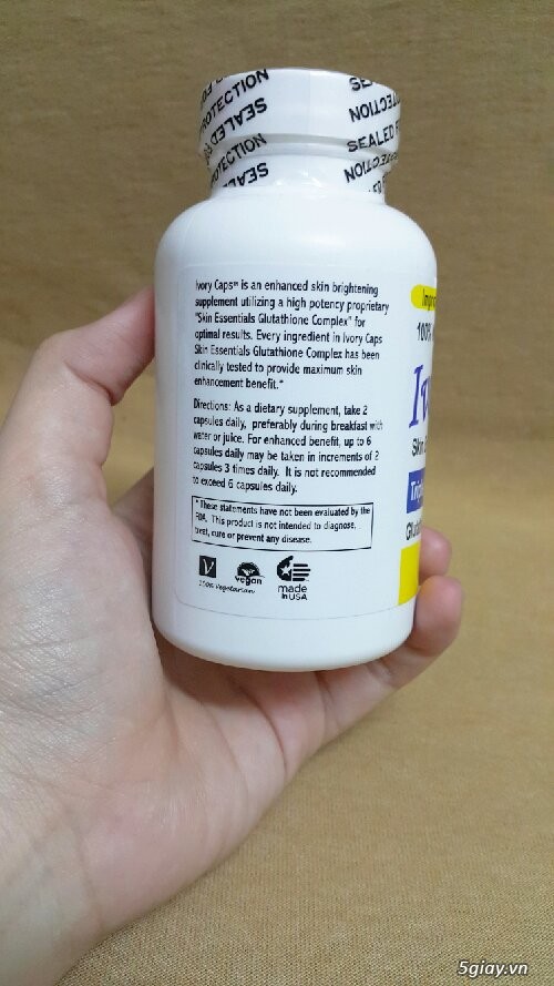 Viên uống trắng da Ivory Caps Pills (Ivory Caps Glutathione Complex 1500mg) - 1