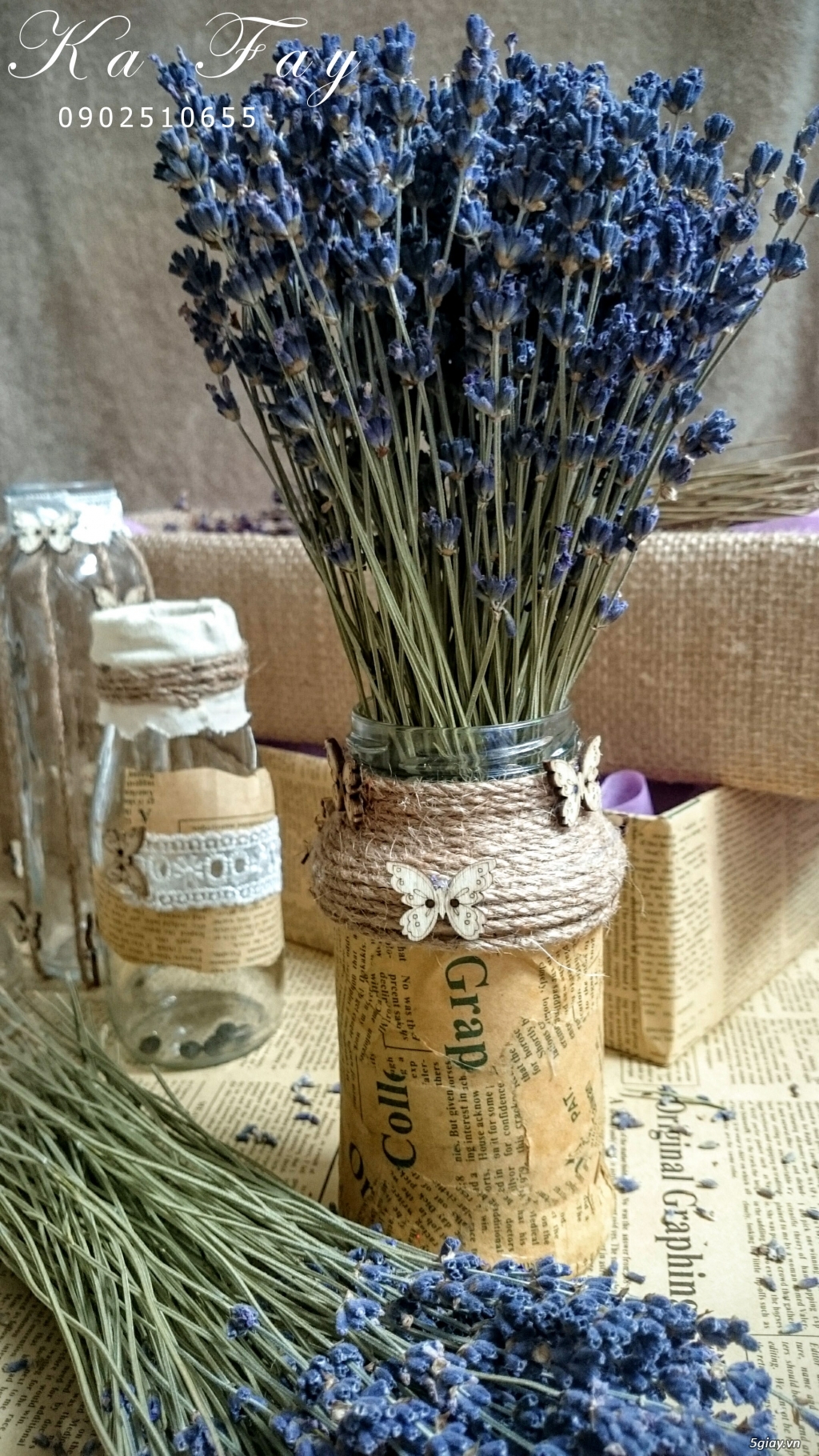 Hoa khô Lavender nhập khẩu từ pháp vs phụ kiện handmade - 10