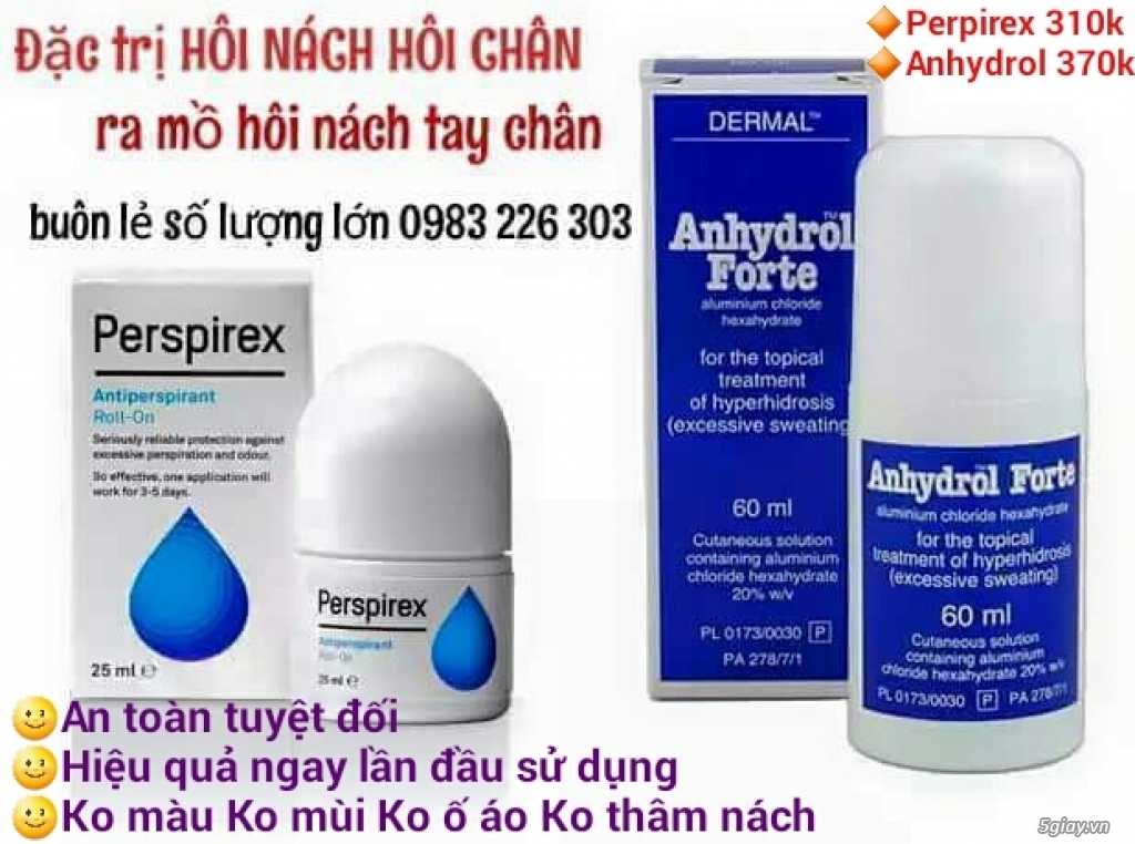 Đặc trị hôi nách hôi chân. Mồ hôi nách tay chân