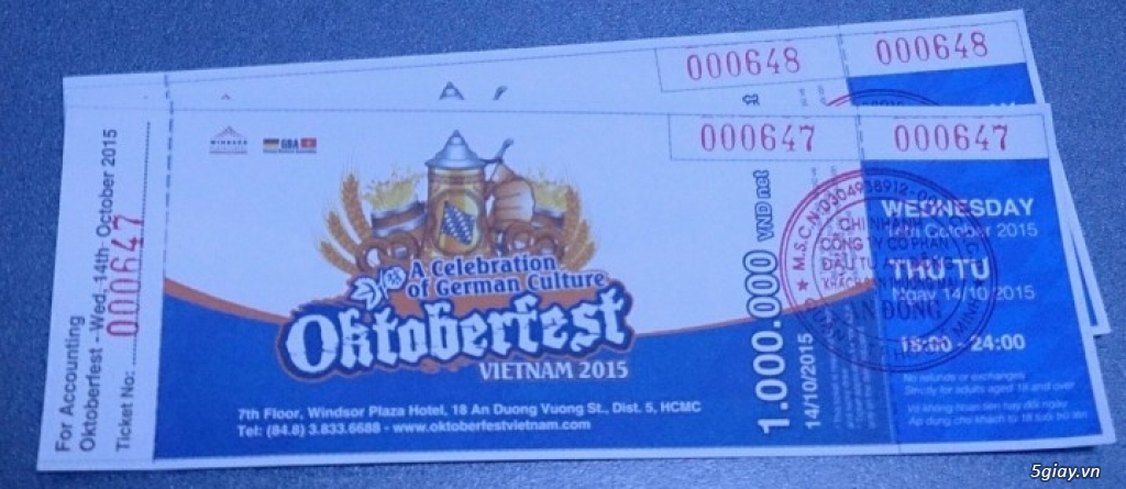 Cần bán gấp mấy cái vé Lễ hội Bia Đức Octoberfest tại Windsor Plaza. Giá siêu rẻ! - 11