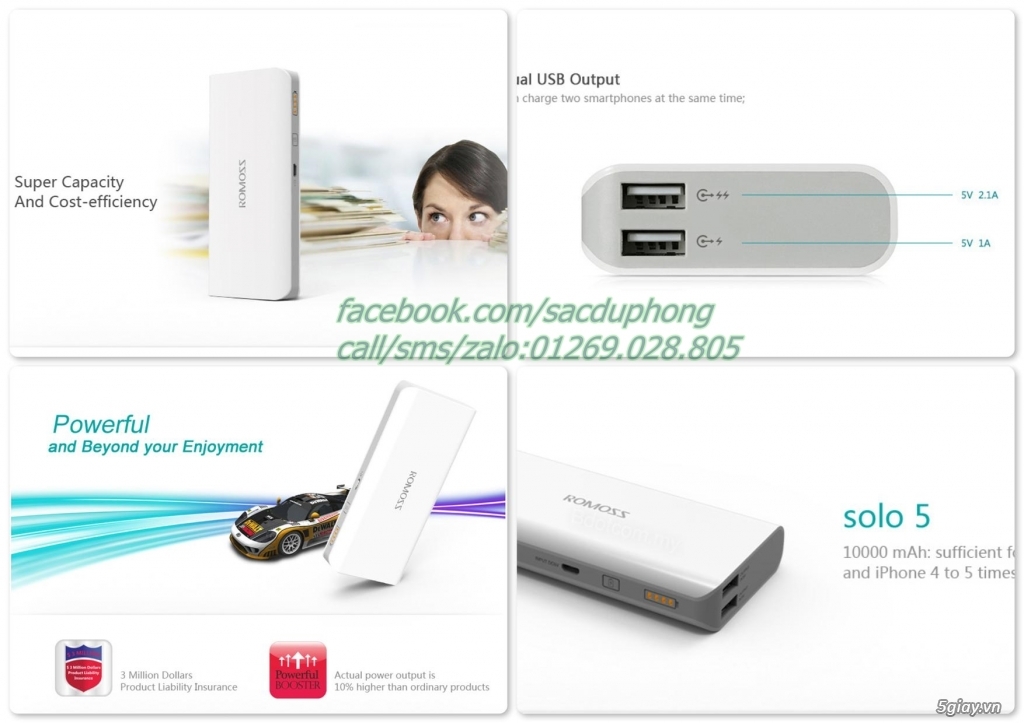 [ facebook.com/sacduphong ]  Chuyên pin sạc dự phòng Xiaomi, Romoss, Pisen - Hàng chính hãng BH 1 đổ - 4