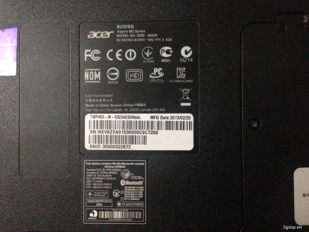 Laptop Acer TravelMate Aspire M3 Series i5, RAM 8GB - 2