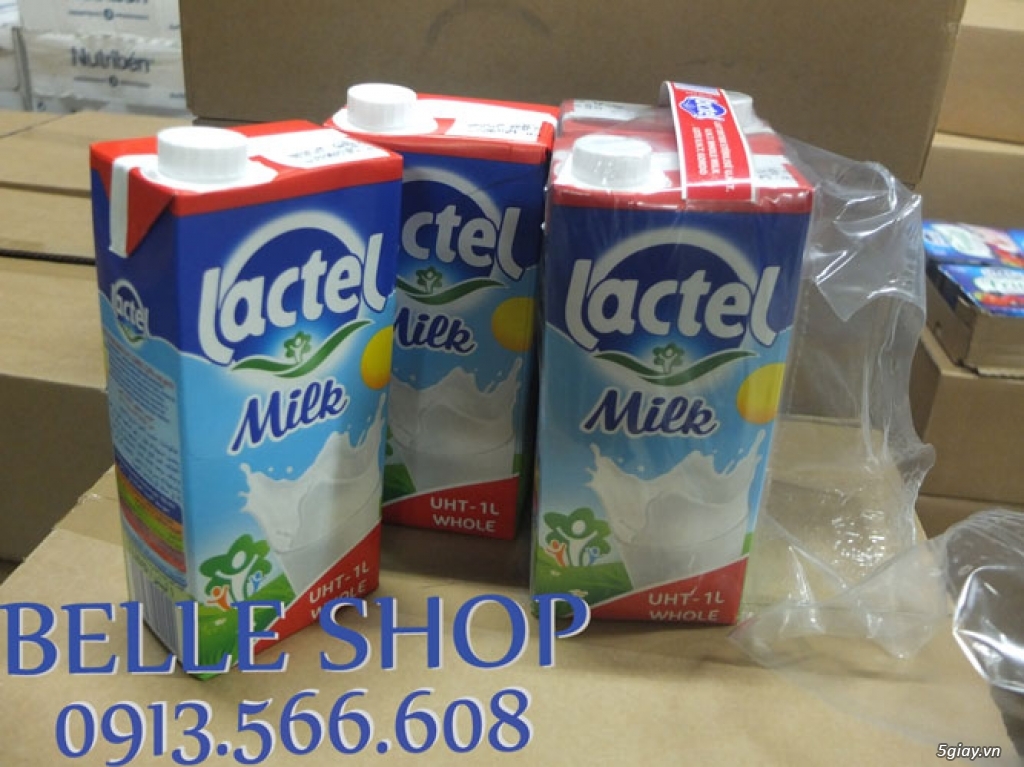 Sữa Lactel của Pháp nguyên kem, ít kem, tách kem, freeship TPHCM