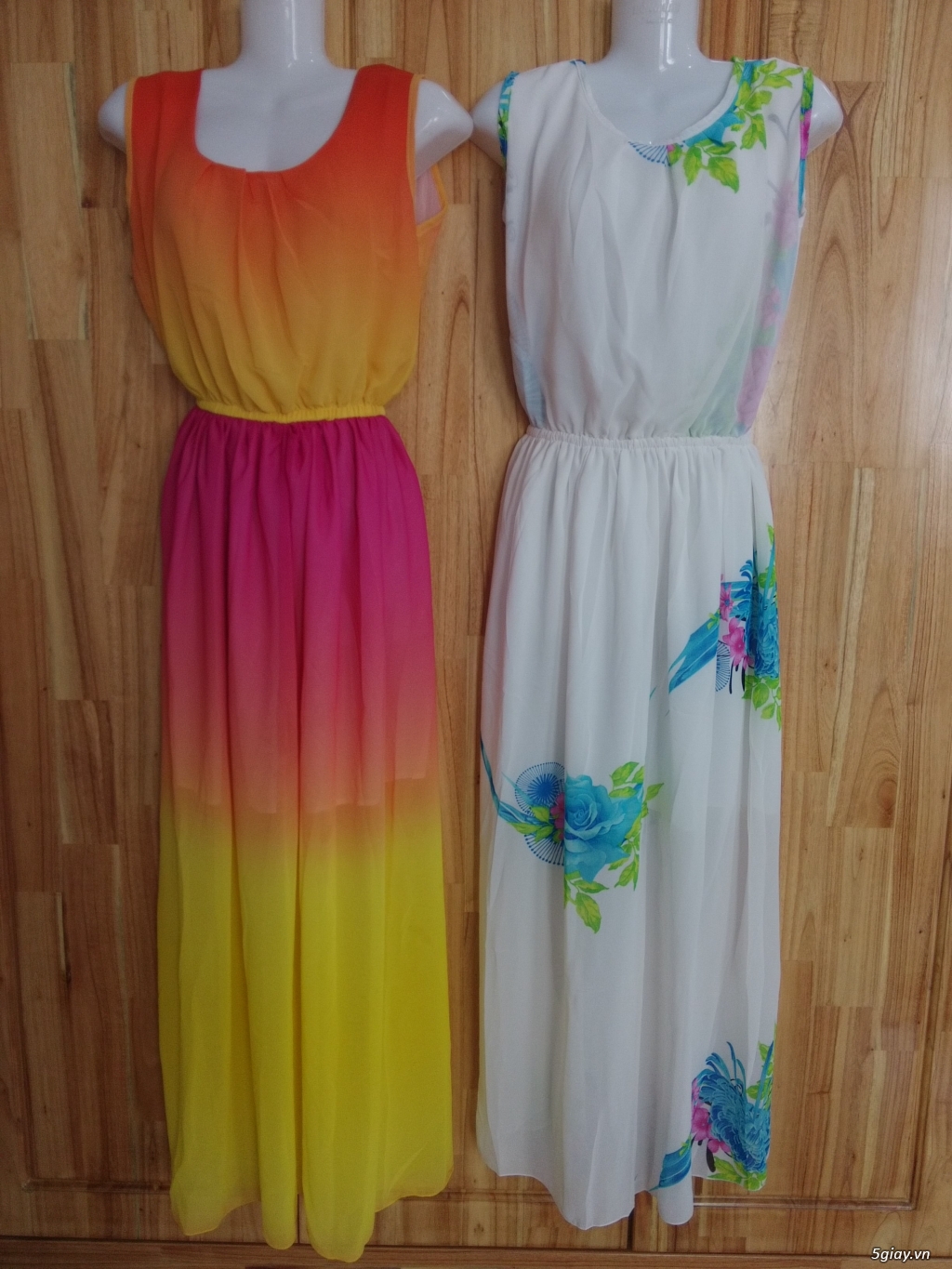 Váy maxi trơn 1 màu, màu phối, maxi hoa, made in Vietnam - 10
