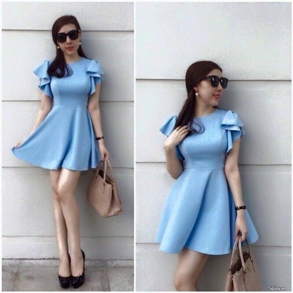 đầm xòe tay dập ly vai thun co dãn đặt hàng vui đe sdt va dc