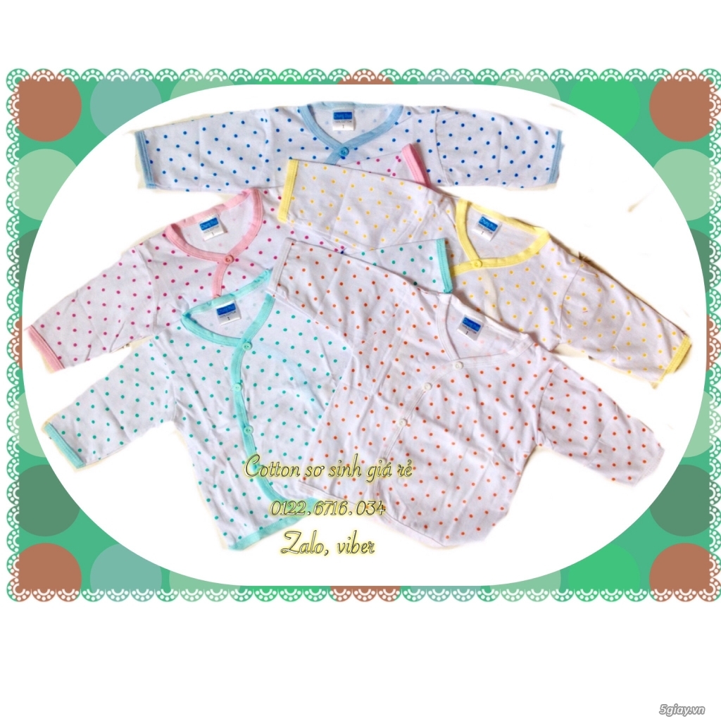 Áo quần cotton trẻ sơ sinh 12k, nón khăn bao tay chân, vớ giá rẻ new 100% hàng mới update - 1