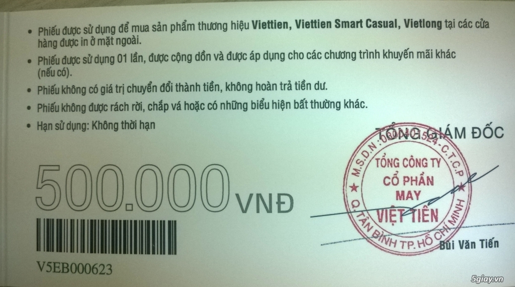 voucher mua hàng Việt Tiến 500k với giá 400k - 1