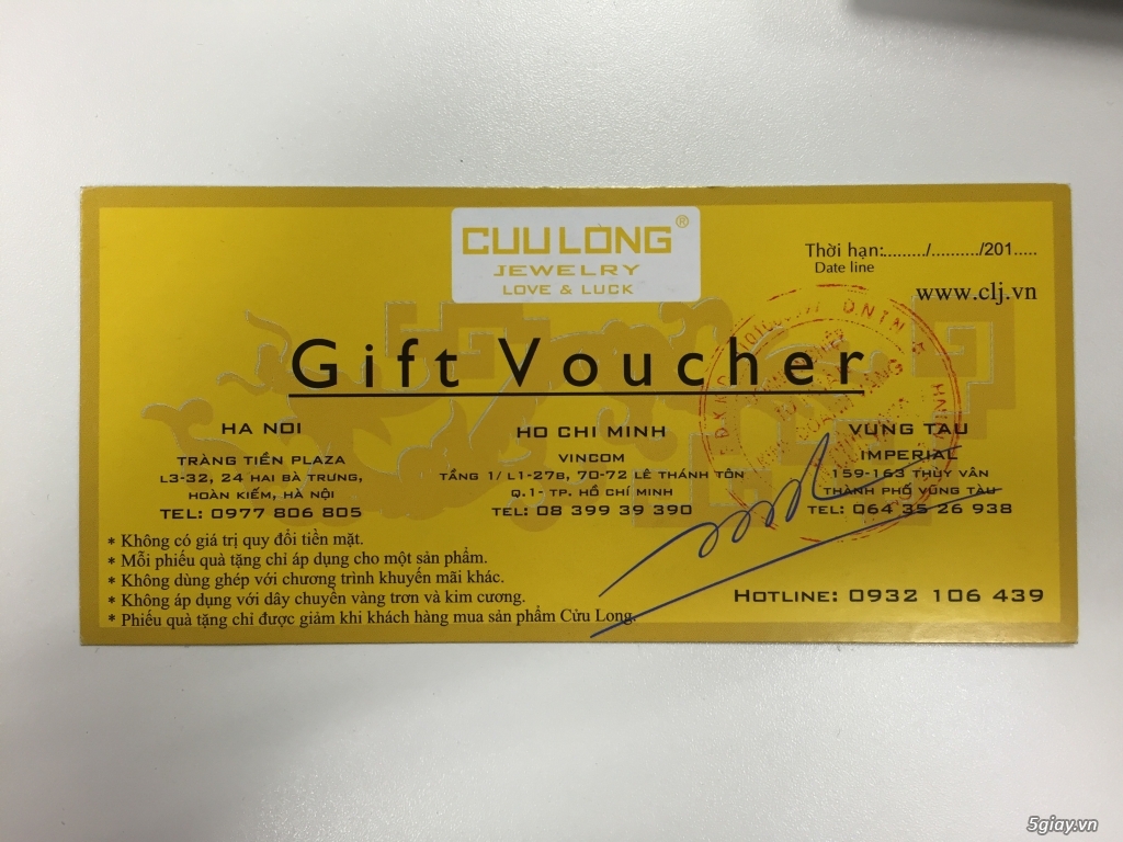 Voucher Trang suc Cuu Long
