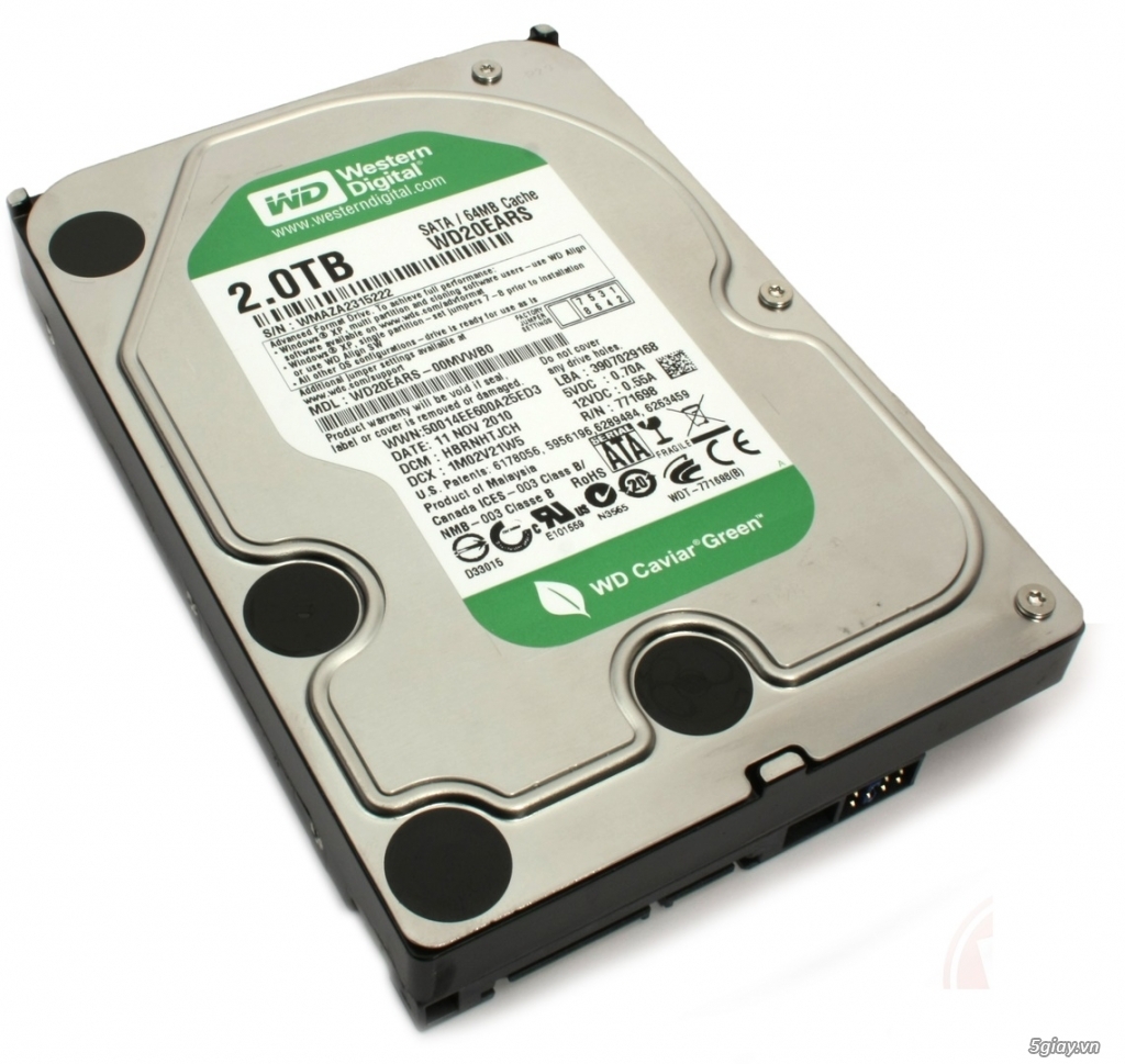 HDD desktop WD Green 1TB/ 2TB xả hàng giá sốc | 5giay