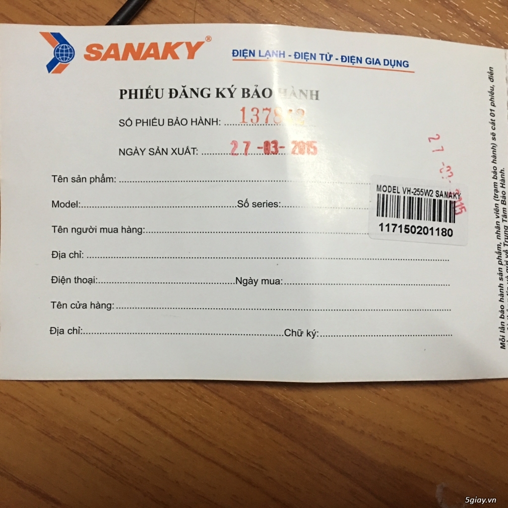 Tủ đông Sanaky 255l new 99% mua Nguyễn Kim còn phiếu bảo hành thanh lí
