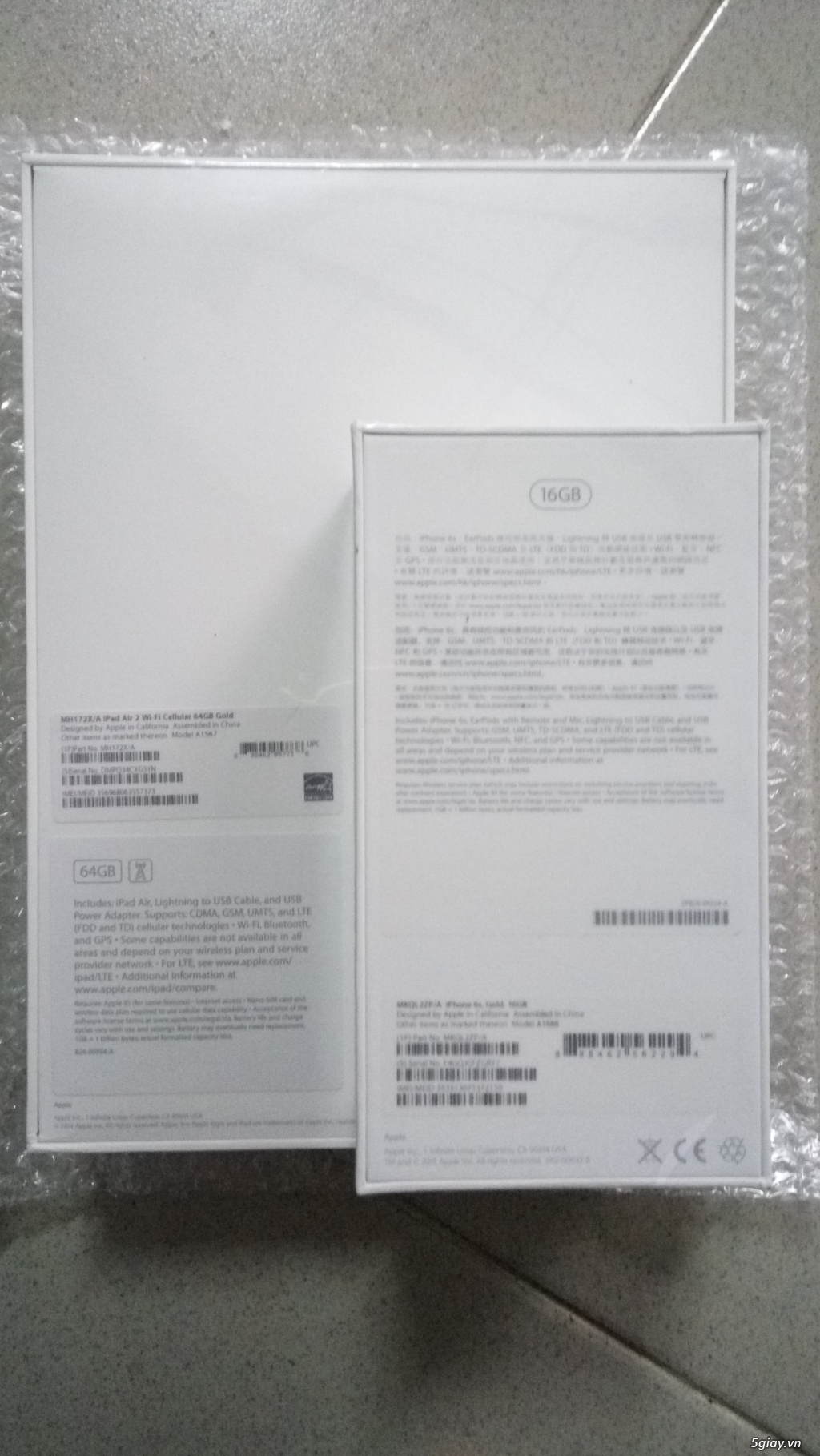 iPhone 6s 16Gb, iPad Air 2 64Gb 4G nguyên seal có bảo hành giá rẻ