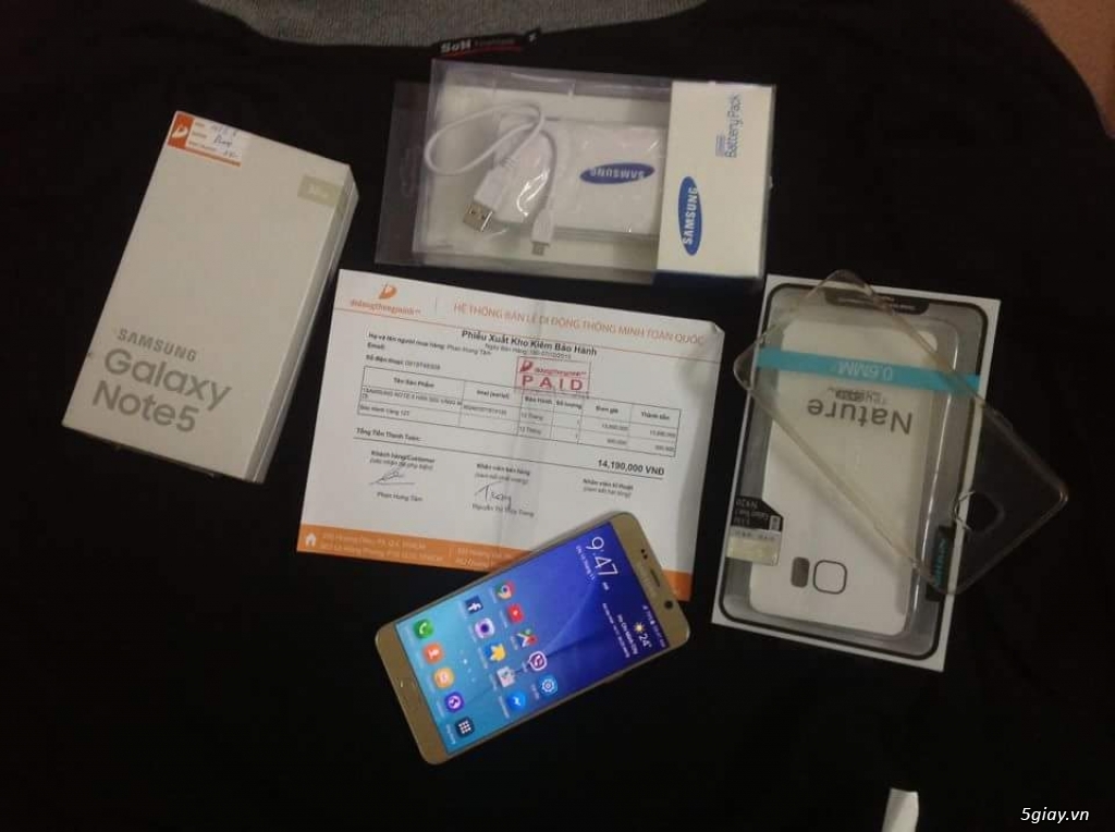 samsung note 5 n920l màu gold fullbox