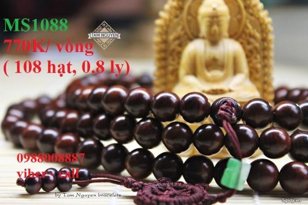 Vòng tay gỗ trắc thật (100% được làm thủ công hoàn toàn) - 1