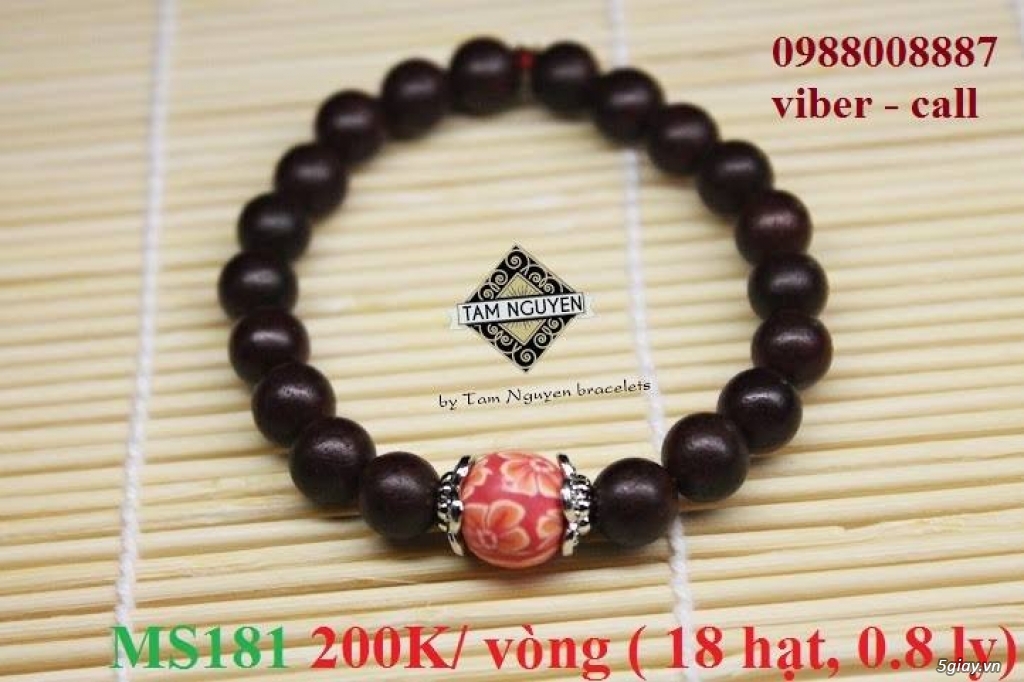 Vòng tay gỗ trắc thật (100% được làm thủ công hoàn toàn) - 5
