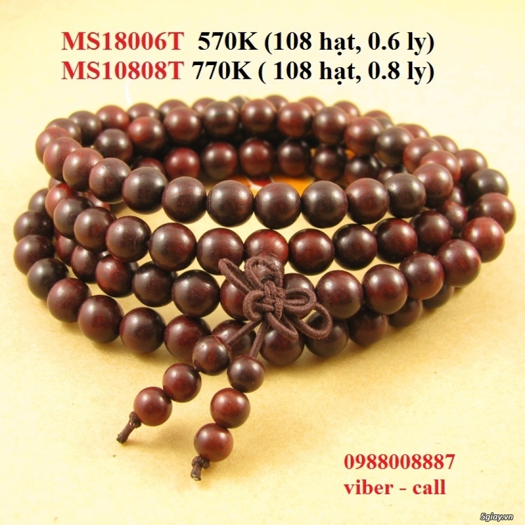 Vòng tay gỗ trắc thật (100% được làm thủ công hoàn toàn)