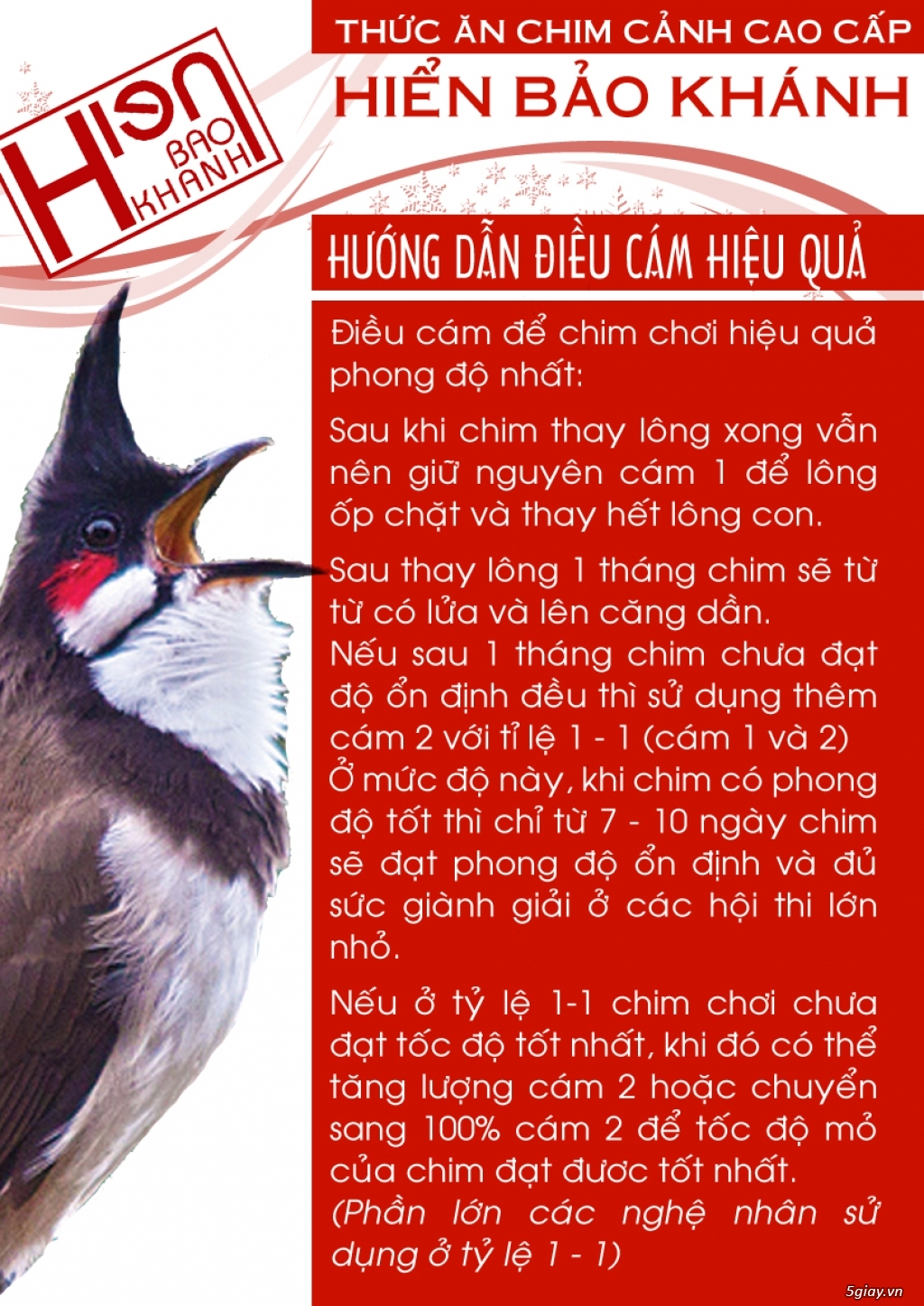 Cám chim Hiển Bảo Khánh : Phân phối nhận làm đại lý với giá hấp dẫn - 1