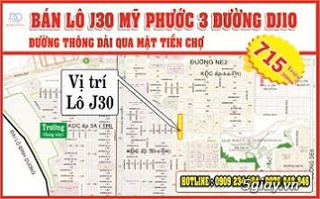 300m Lô J30 Mỹ Phước 3 đường DJ10, Lô J30 hướng Tây giá siêu rẻ - 1