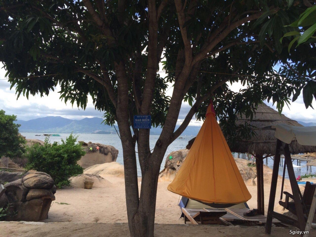 Du lịch sinh thái Sao Biển -Cam Ranh: ngủ lều, chèo thuyền Kayak, lặn ngắm san hô, BBQ, lửa trại.