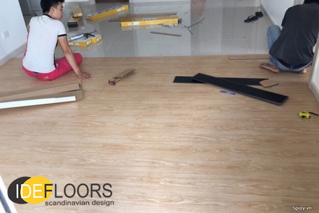 Trang trí nội thất với sàn nhựa vân gỗ, vân thảm, vân đá nhập khẩu.