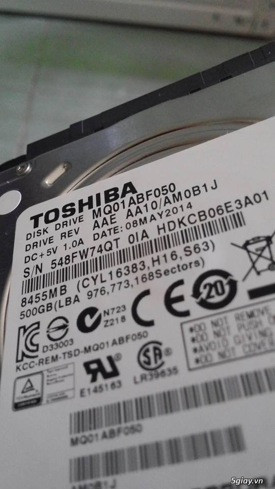 Xả hàng ổ cứng laptop 500G Toshiba giá rẻ - 1