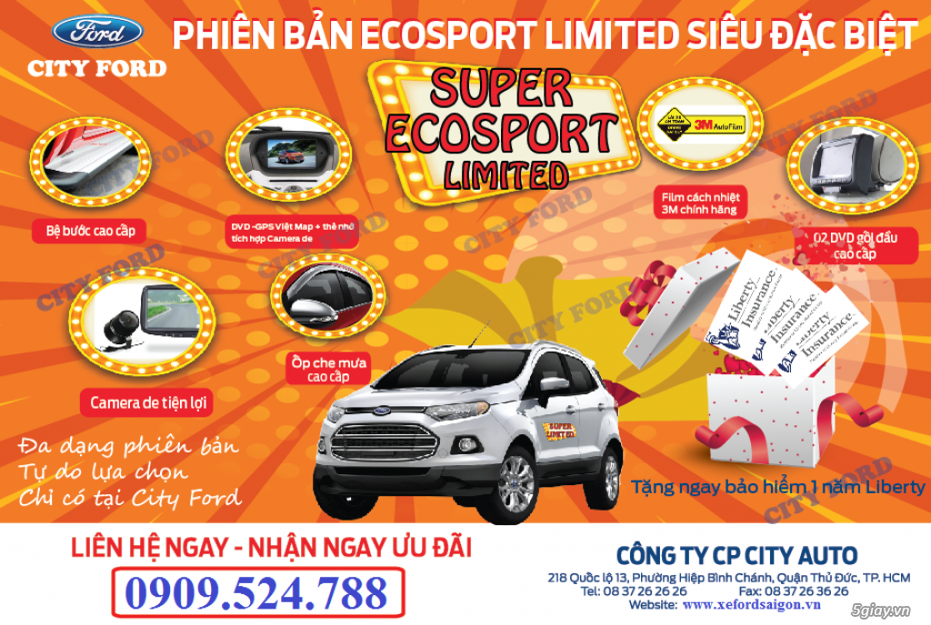 Ford ecosport giá tốt nhất sài gòn,đủ màu,giao xe ngay!!!