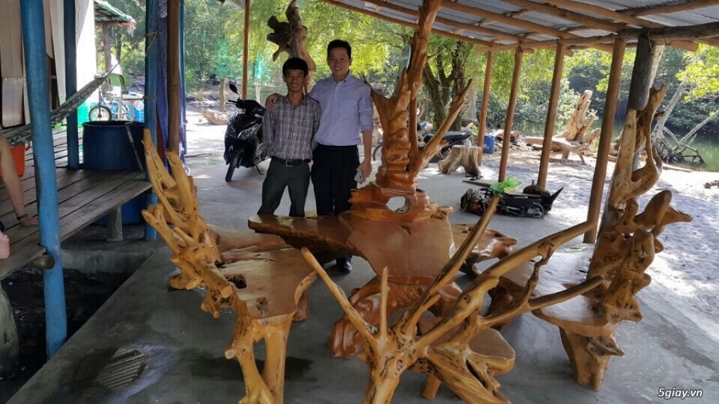 bộ bàn ghế rễ trai nguyên khối - 3