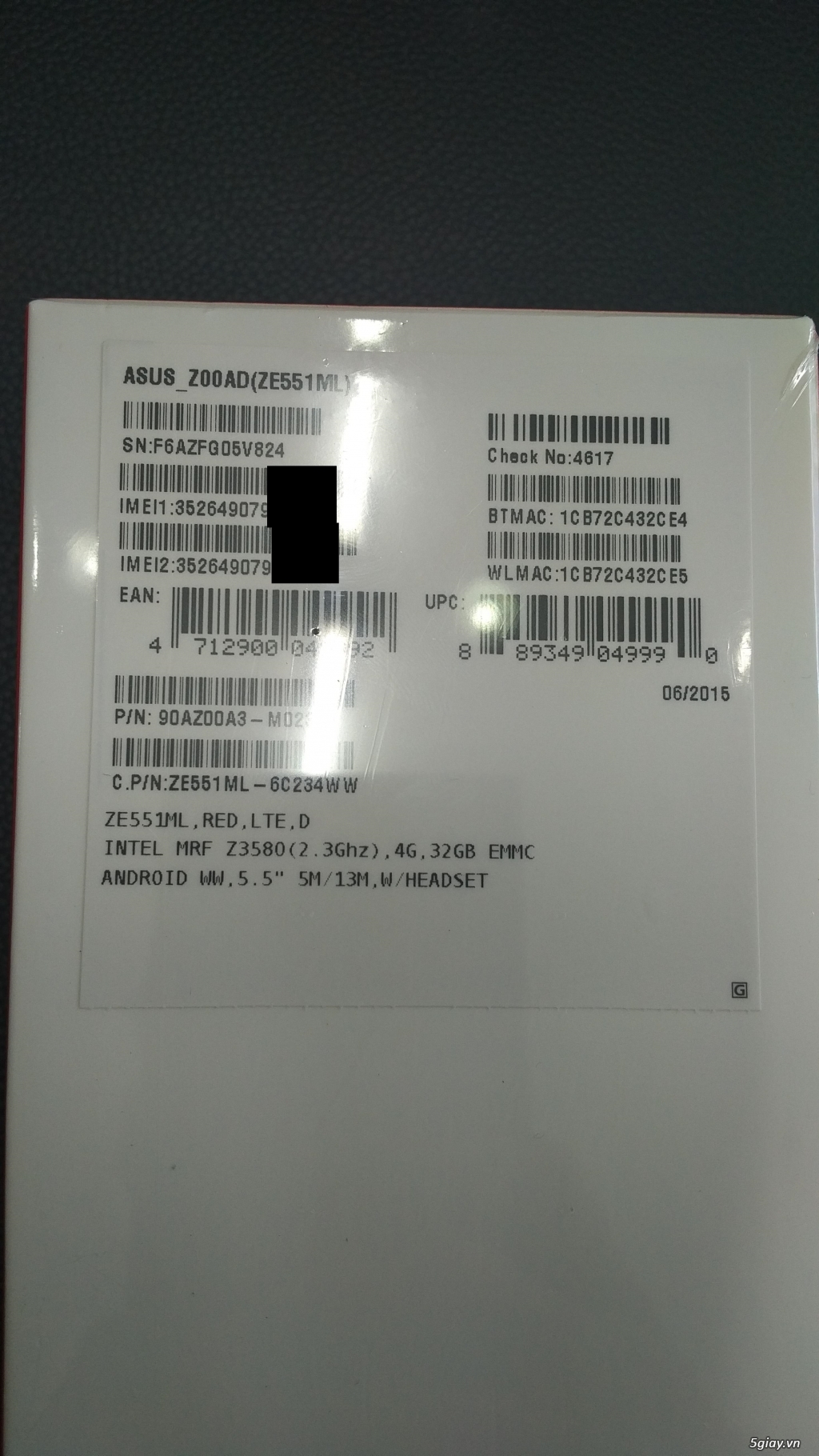 ASUS ZenFone 2 chính hãng chưa khui seal màu đỏ 4GB RAM 32GB ZE551ML - 2