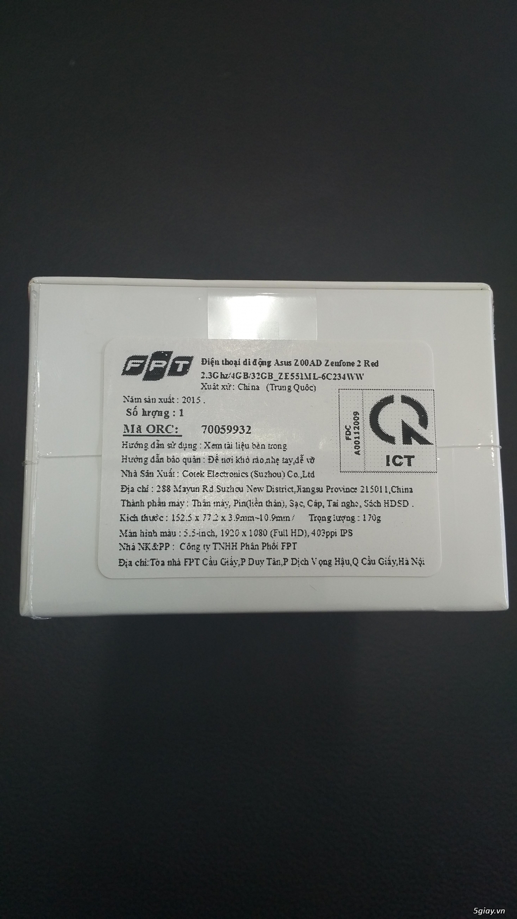 ASUS ZenFone 2 chính hãng chưa khui seal màu đỏ 4GB RAM 32GB ZE551ML - 1