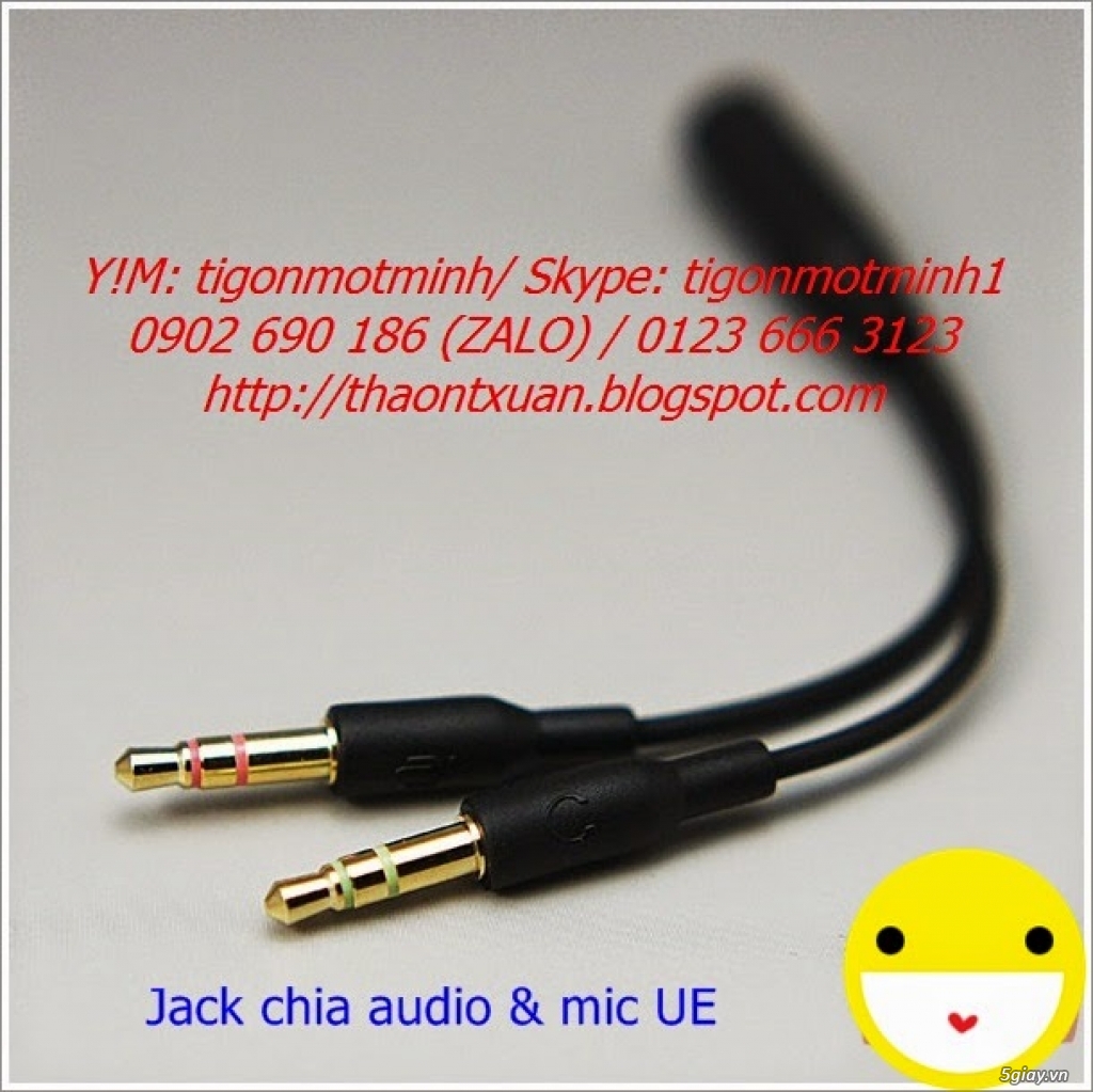 Jack chuyển 2.5, 3.5, 6.3 và dây cáp nối dài cho tai nghe, loa