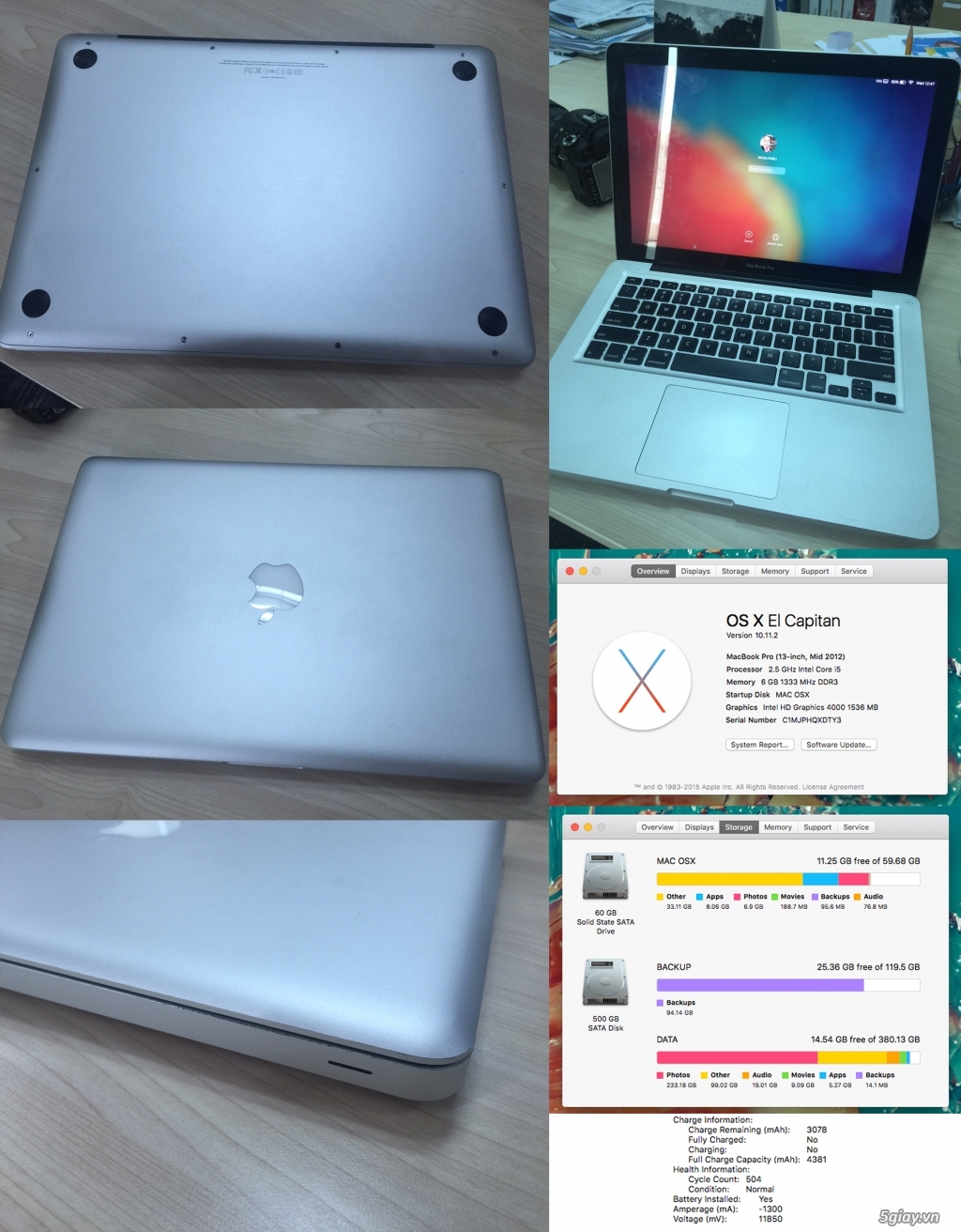 [HCM] Cần bán Macbook Pro 13'' MID 2012 (Ảnh thật)