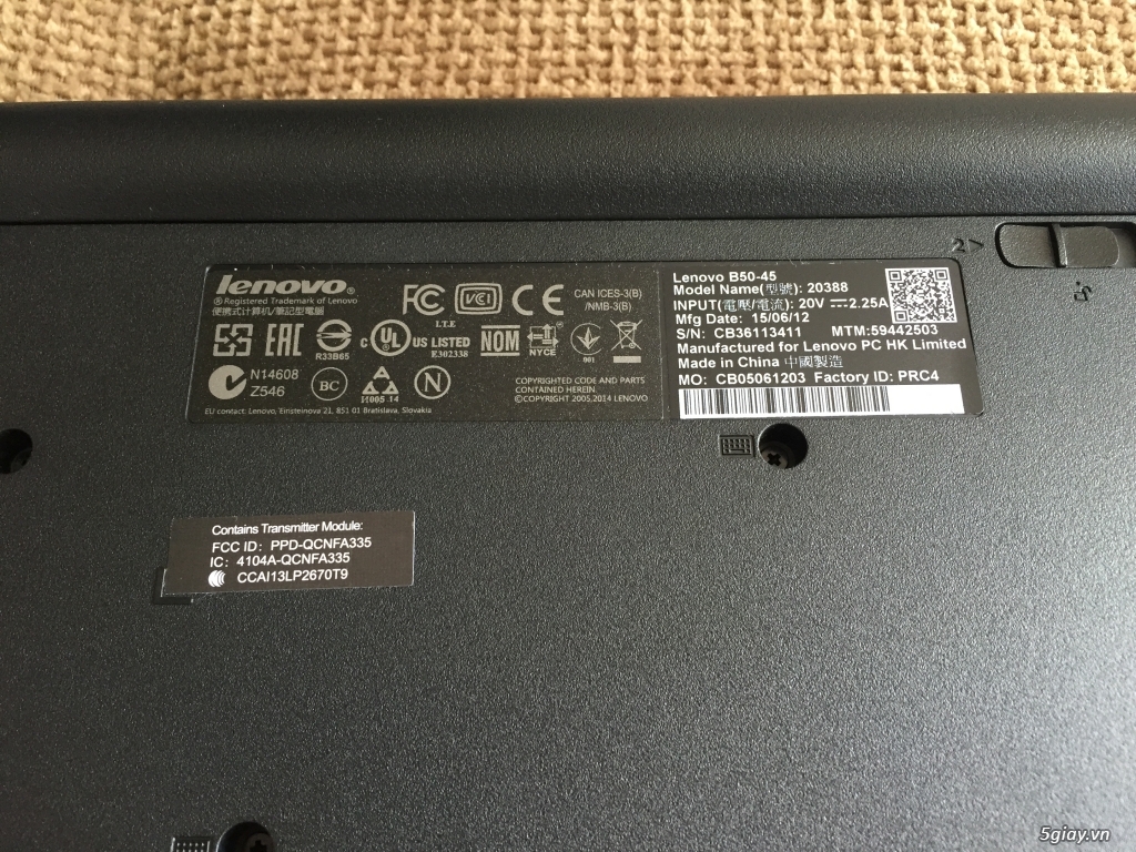 [HCM] Cần bán nhanh Laptop lenovo B50 xách tay USA mới 99,999%(SD 5tiếng)  còn BH đến 13/08/2016 - 8