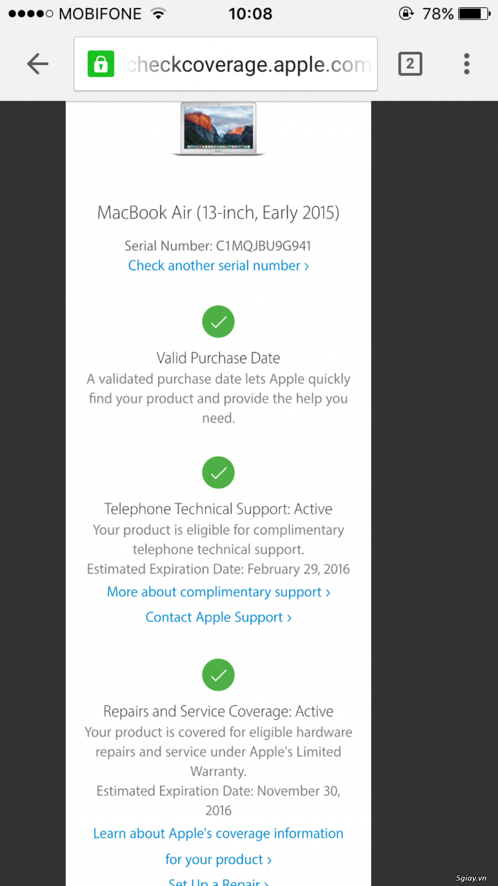 Macbook air I5 SSD 256 13inch 2015 Like New Bảo Hành Dài Hạng - 5