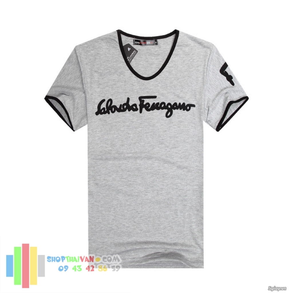 Áo thun nam cổ tim Quảng Châu bd602 90k - 4