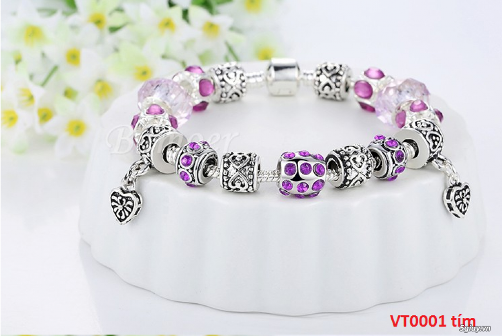 VÒNG TAY bạc chạm PHA LÊ phong cách TEEN KOREA