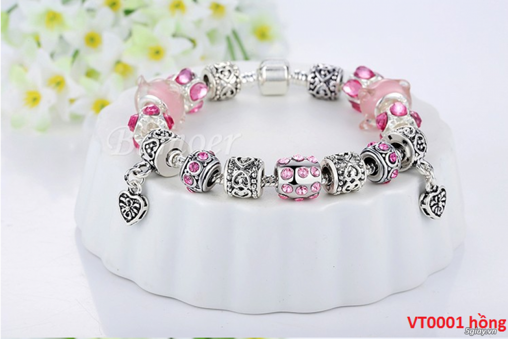 VÒNG TAY bạc chạm PHA LÊ phong cách TEEN KOREA - 3