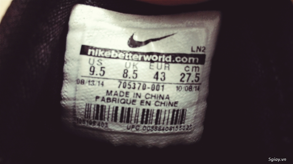 Bán giày Nike Zoom HyperRev 2015/Men/ Black/ size EUR 43 - 5