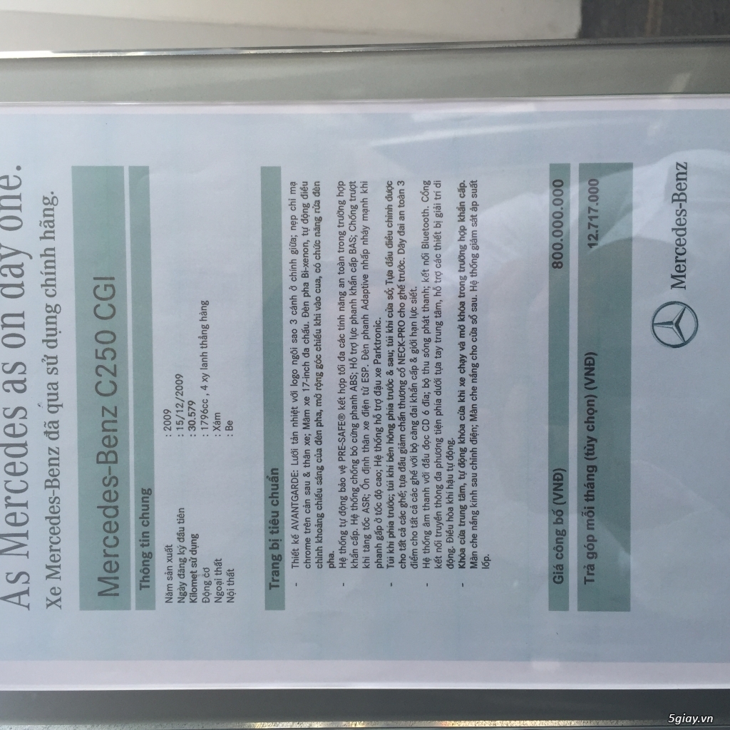 Mercedes C 250 CGI đời 2009