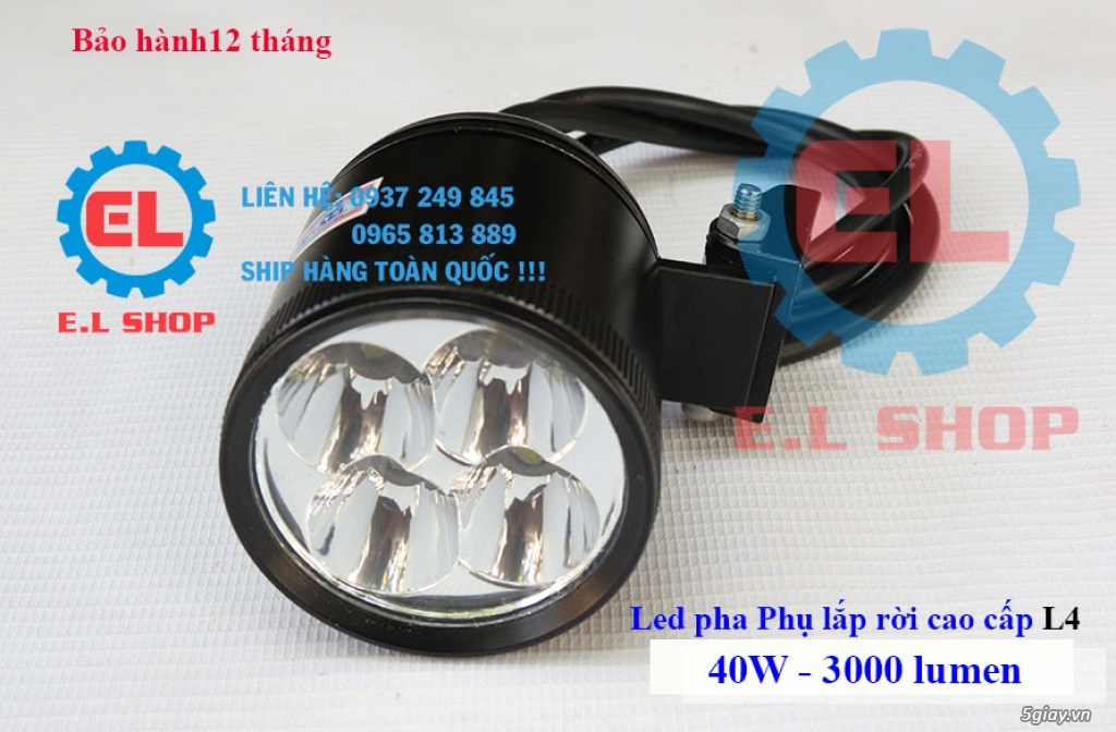 Đèn led pha siêu sáng Philips Lumiled, đèn pha phụ L4, trợ sáng L4 cho xe ô tô, xe mô tô và xe máy! - 10