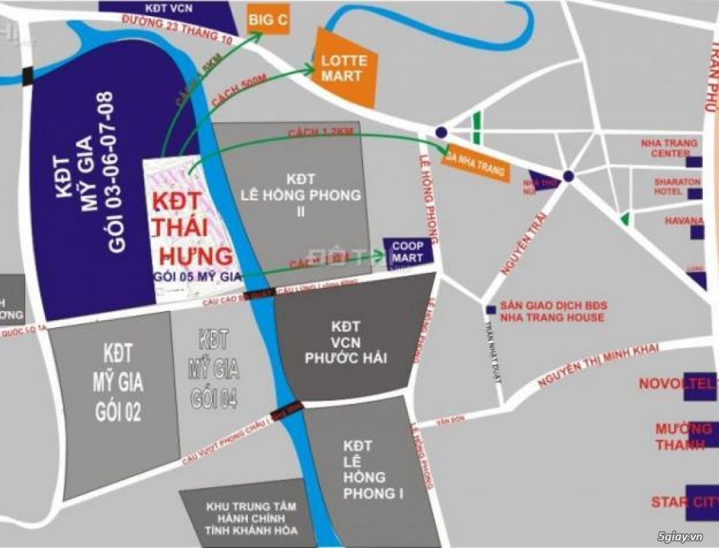 KĐT Thái Hưng, giá từ 5,8 triệu/m2. Đất nền trung tâm Nha Trang - 0989939294 - 1