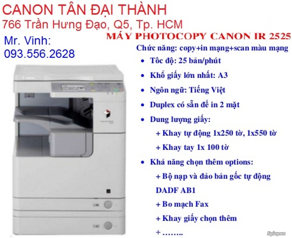 Máy photocopy đa năng Canon iR 2525, thương hiệu Tân Đại Thành uy tín, chất lượng, GIÁ SIÊU RẺ - 1