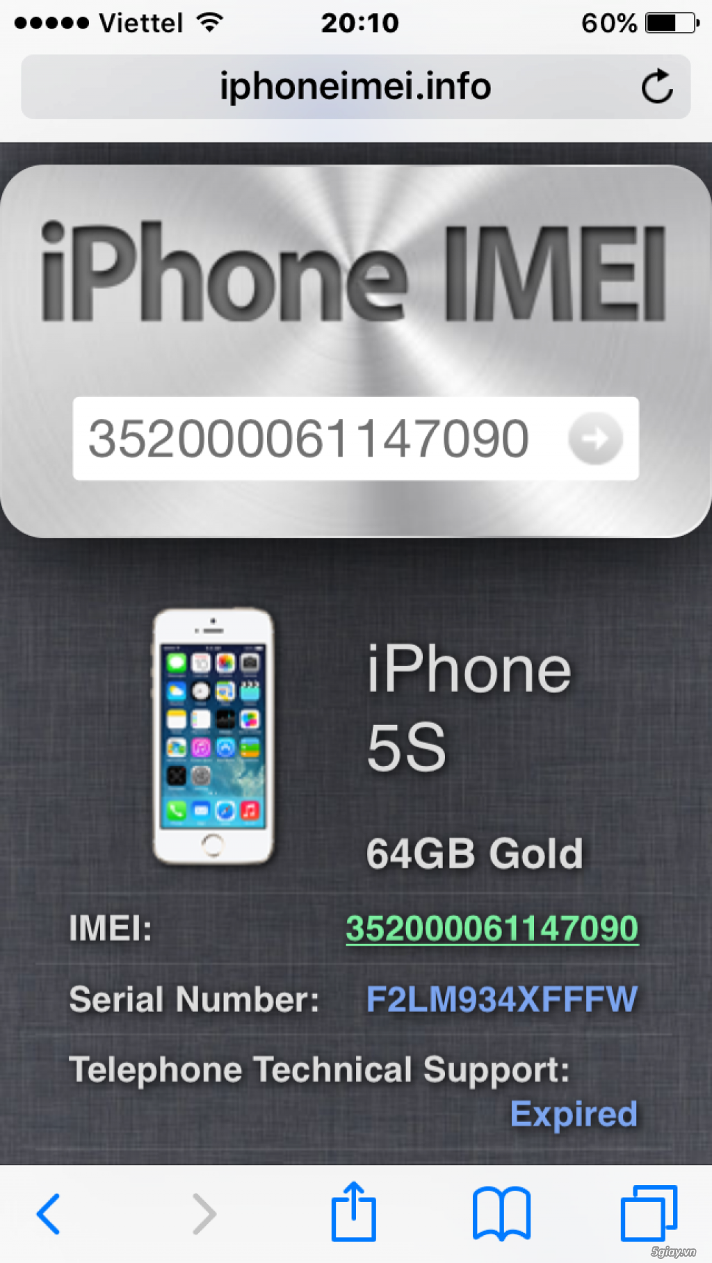iPhone 5s Vàng 32GB