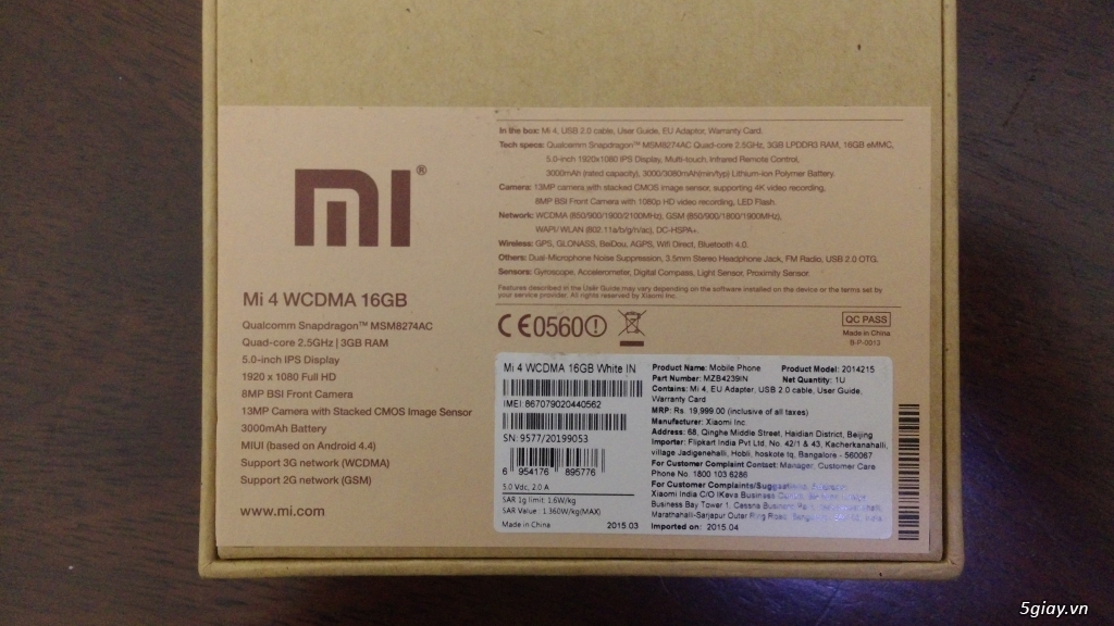 Xiaomi Mi4 3gb ram mới 100% - giá 4tr499 - 2